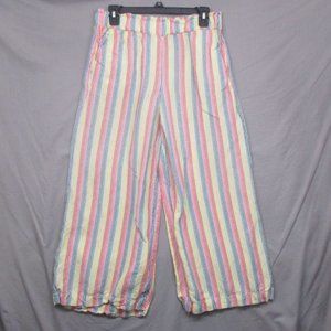 LOFT Multicolor Striped Wide Leg Pants